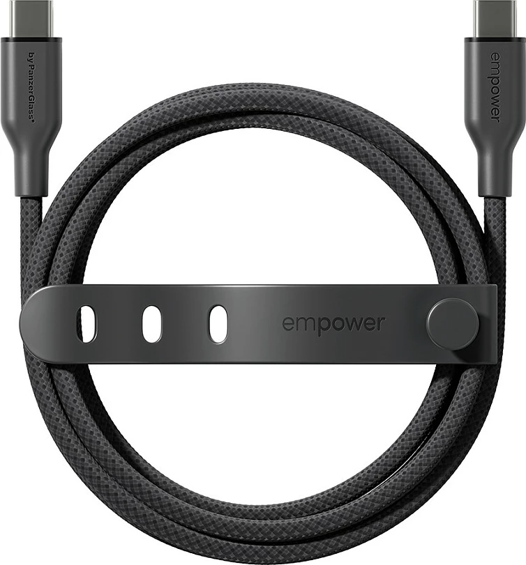 Kabllo USB-C në USB-C PanzerGlass empower Racing, 60W, 2m, USB 2.0, e zezë