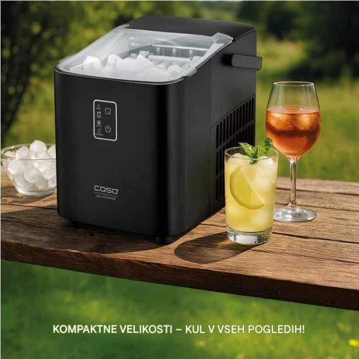 Aparat për kuba akulli CASO IceChef Compact 3401, 12 kg/24h, 1 l, 120 W, i zi mat