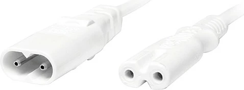 Kabllo zgjatëse rryme LogiLink, 2 m, IEC C7/C8, e bardhë
