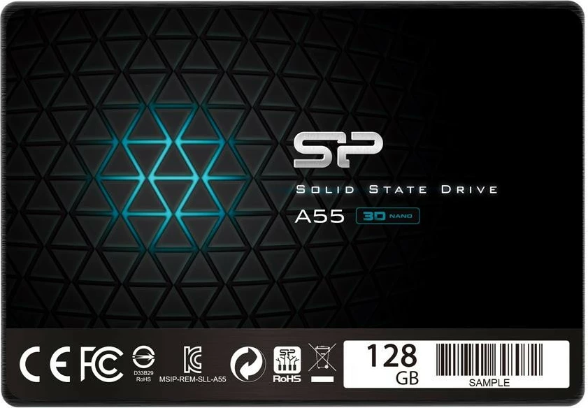SSD Silicon Power A55 128GB 2.5" SATA III 460/360 MB/s 7mm, e zezë