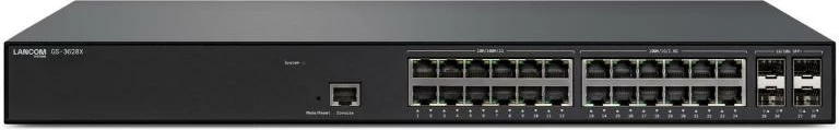 Switch LANCOM GS-3628X (61880) 28 porta, 12x 2.5GbE + 12x 1GbE, 4x SFP+ 10GbE, Layer-3 static routing, DHCP server