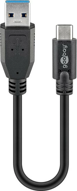 Kabllo USB Goobay USB 3.2 Gen 1, USB-A në USB-C, 15cm, e zezë