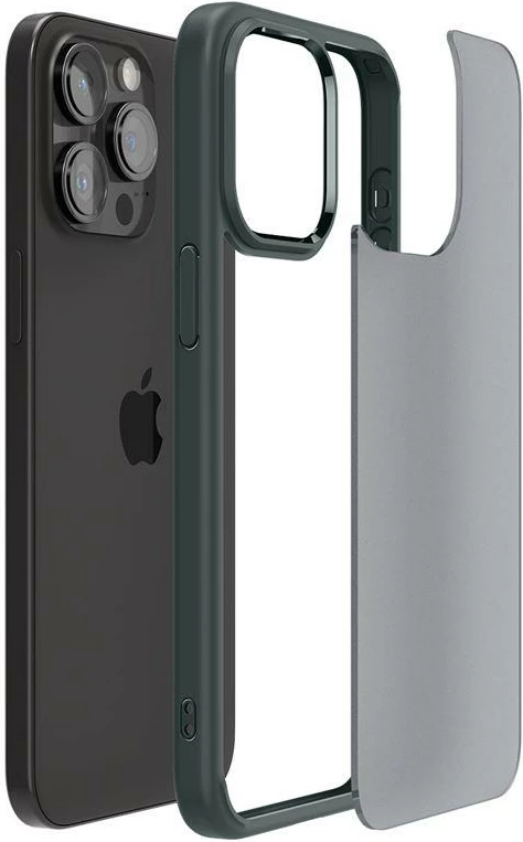 Mbështjellës Spigen Ultra Hybrid për iPhone 15 Pro, Gjelbër e errët