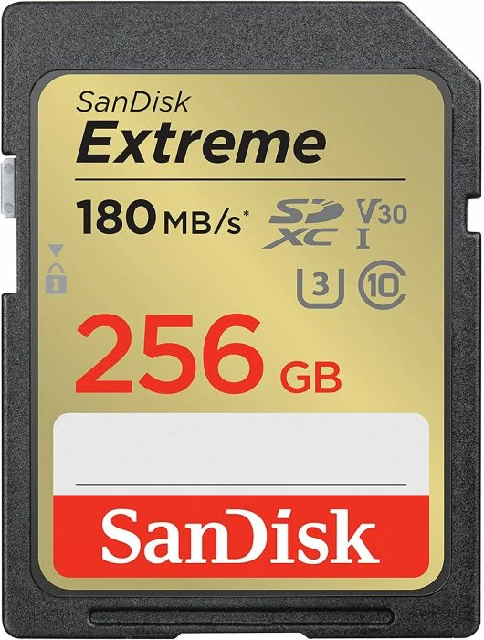 kartë memorie SDXC SanDisk Extreme 256GB, 180MB/s lexim & 130MB/s shkrim, 1 vit RescuePRO Deluxe