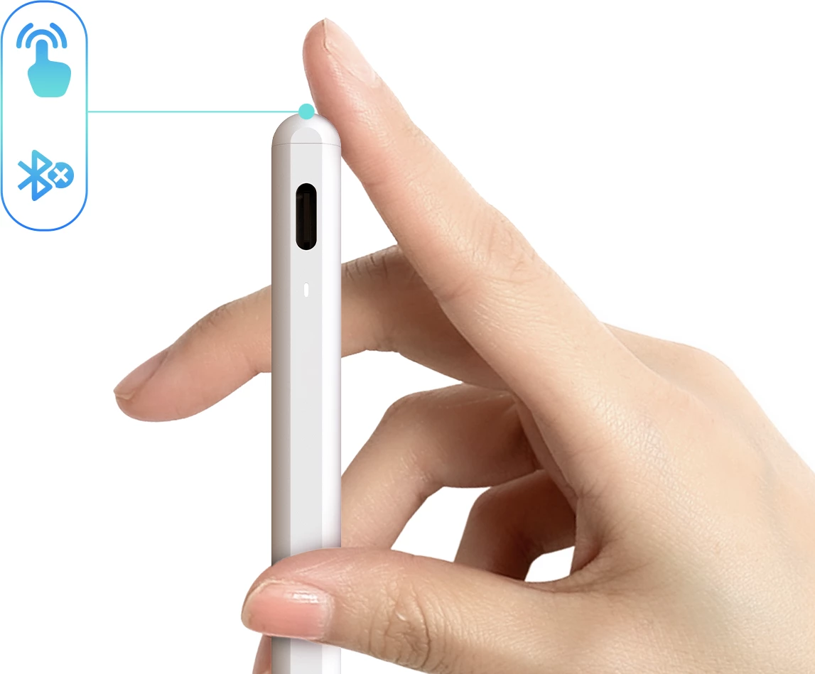 Stylus Wozinsky WRA-08 për iPad, USB-C Fast Charging, Bardhë