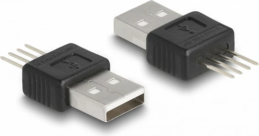 Adapter USB DeLOCK USB 2.0 Type-A mashkull, 4-pin, straight, zi/argjend
