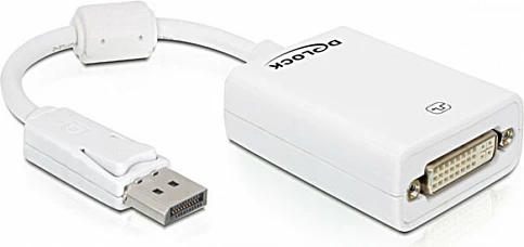 Adapter DisplayPort në DVI-I DeLOCK 61765, 0.125 m, i bardhë