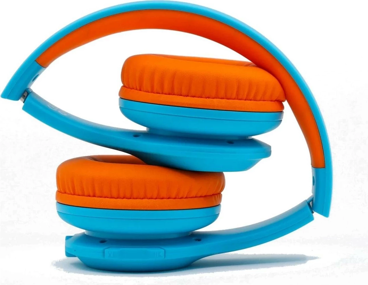 Kufje PowerLocus PLED Kids, Bluetooth, LED, on-ear, kaltër/portokalli