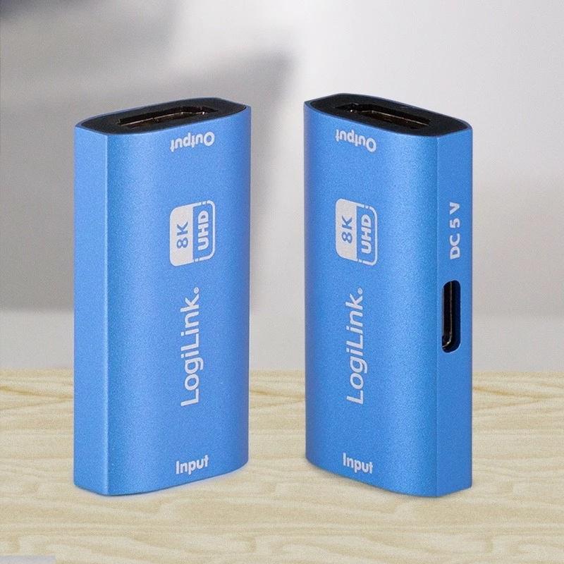 Përsëritës HDMI LogiLink HD0064, 8K/60Hz, alumini, blu