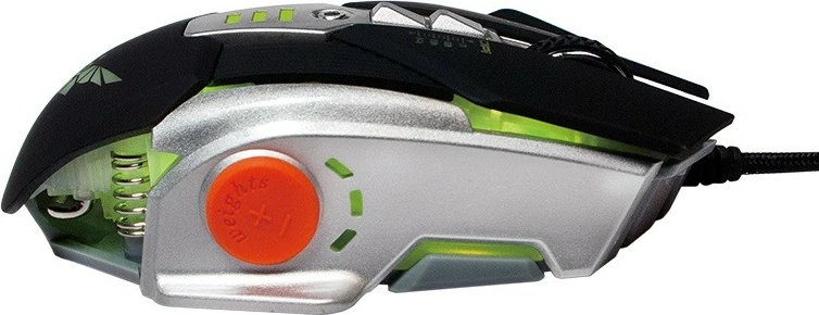 Maus gaming LogiLink ID0156 3200 DPI USB me kabllo, LED, peshë të rregullueshme, 6 butona, i zi