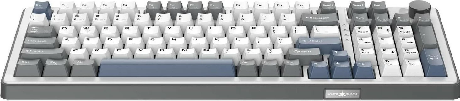 Tastierë gaming White Shark Excalibur, mekanike Hot-Swap KTT Wine Red, RGB, 98%, wireless/USB-C, US ANSI, bardhë-gri