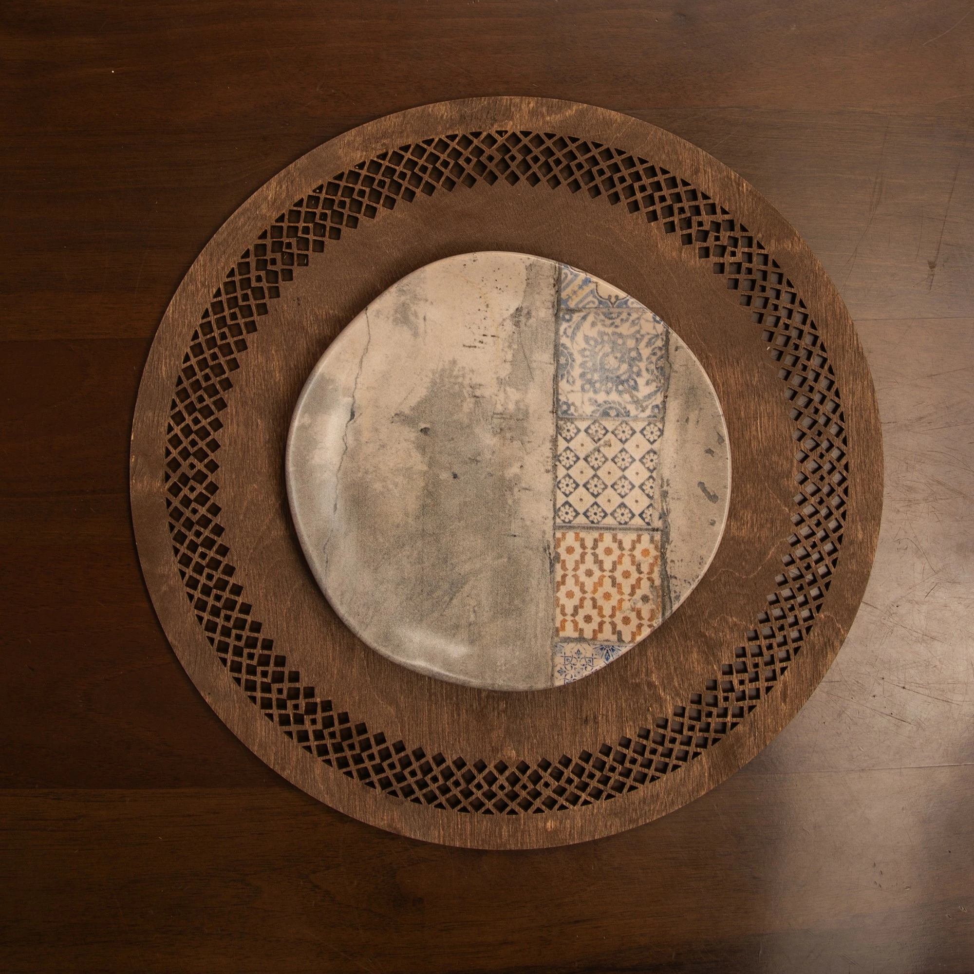 Set nënshimesh druri për tavolinë (6 copë), Hermia, Selçuk - ngjyrë wenge