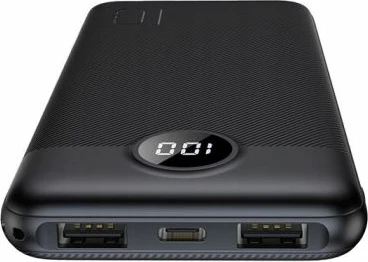 Powerbank VEGER L10S 10,000 mAh me ekran LCD/LED PD20W, e zezë, set me kabllo USB-A në Type-C