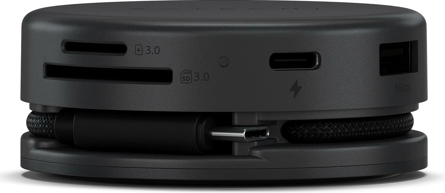 Adapter multiport USB-C Satechi OntheGo 7-në-1, i zi