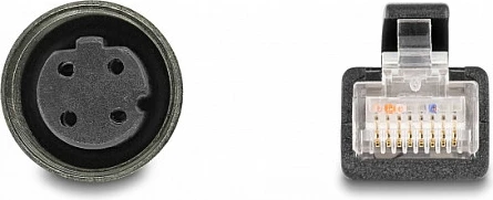 Kabllo adapter DeLOCK M12 D-coded 4-pin femër në RJ45 mashkull, 0.5 m, e zezë