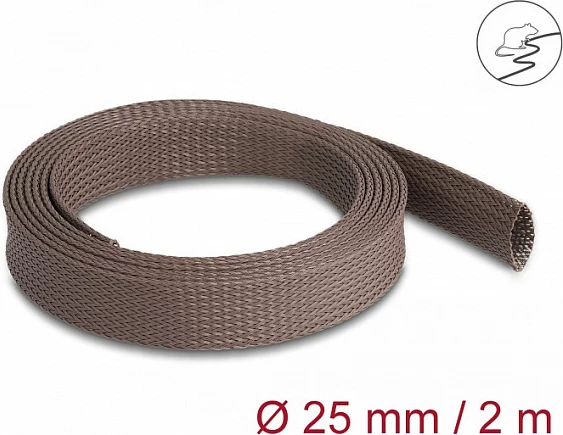 Mbështjellës gërshetor për kabllo DeLOCK 2 m, Ø25 mm, rezistent ndaj brejtësve, kafe