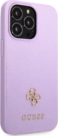 Mbështjellës Guess Saffiano 4G Small Metal Logo për iPhone 13/13 Pro 6.1", vjollcë