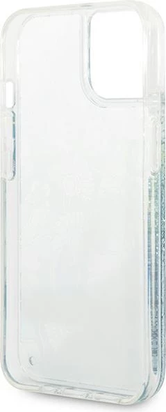 Mbështjellës Guess Flower Liquid Glitter për iPhone 14 6.1", i gjelbër, hardcase