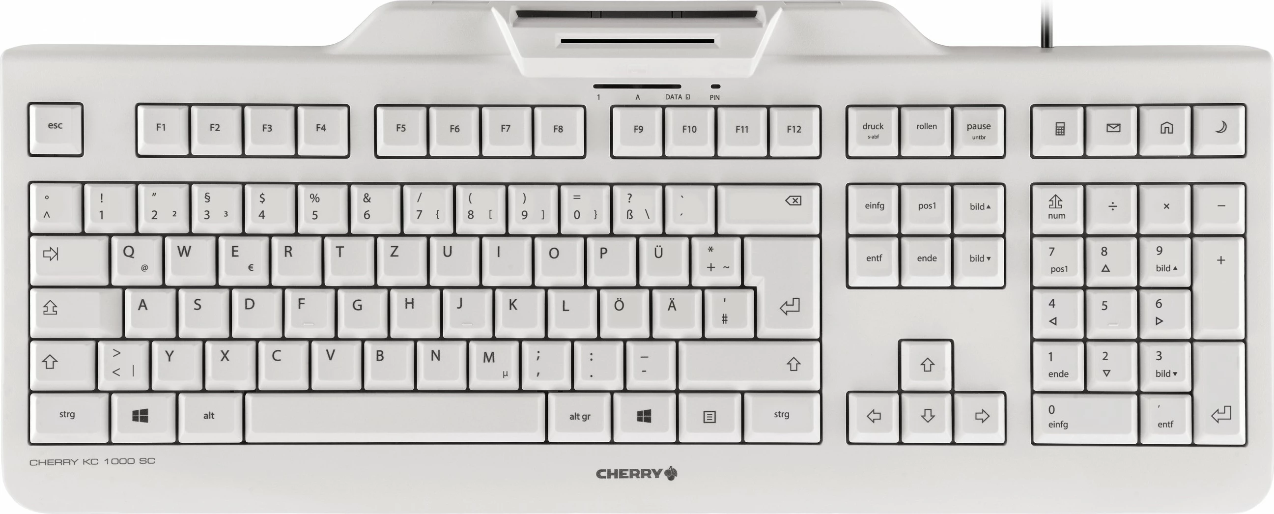 Tastierë Cherry KC 1000 SC, Full-size, Wired, USB, QWERTZ, Gri