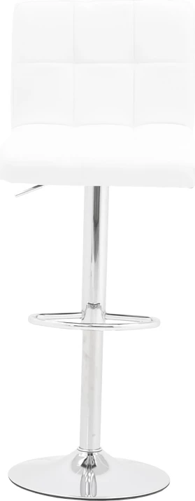 Karrige për bar Remina, e bardhë, lartësi e rregullueshme, bazë kromi, 44x44x112cm