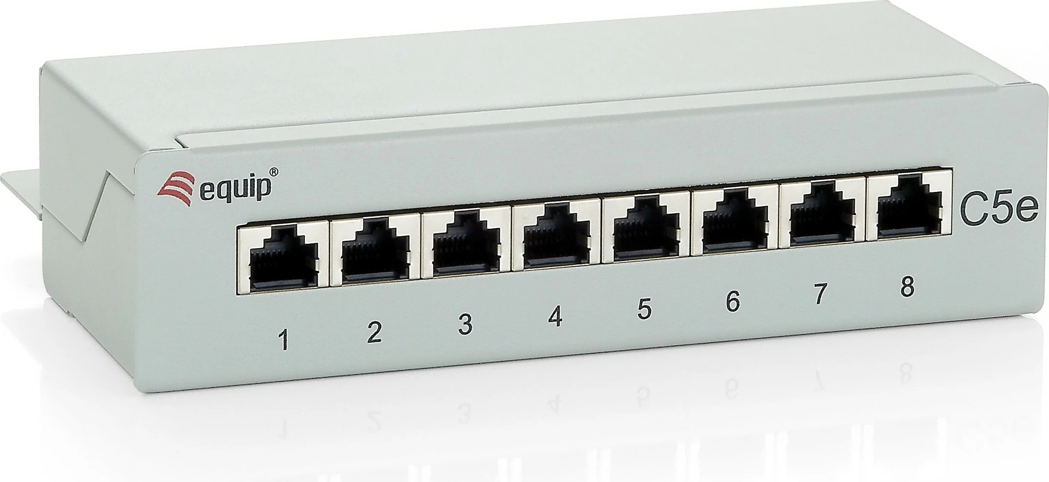 Patch panel Equip 8-port Cat5e, RJ-45, gri
