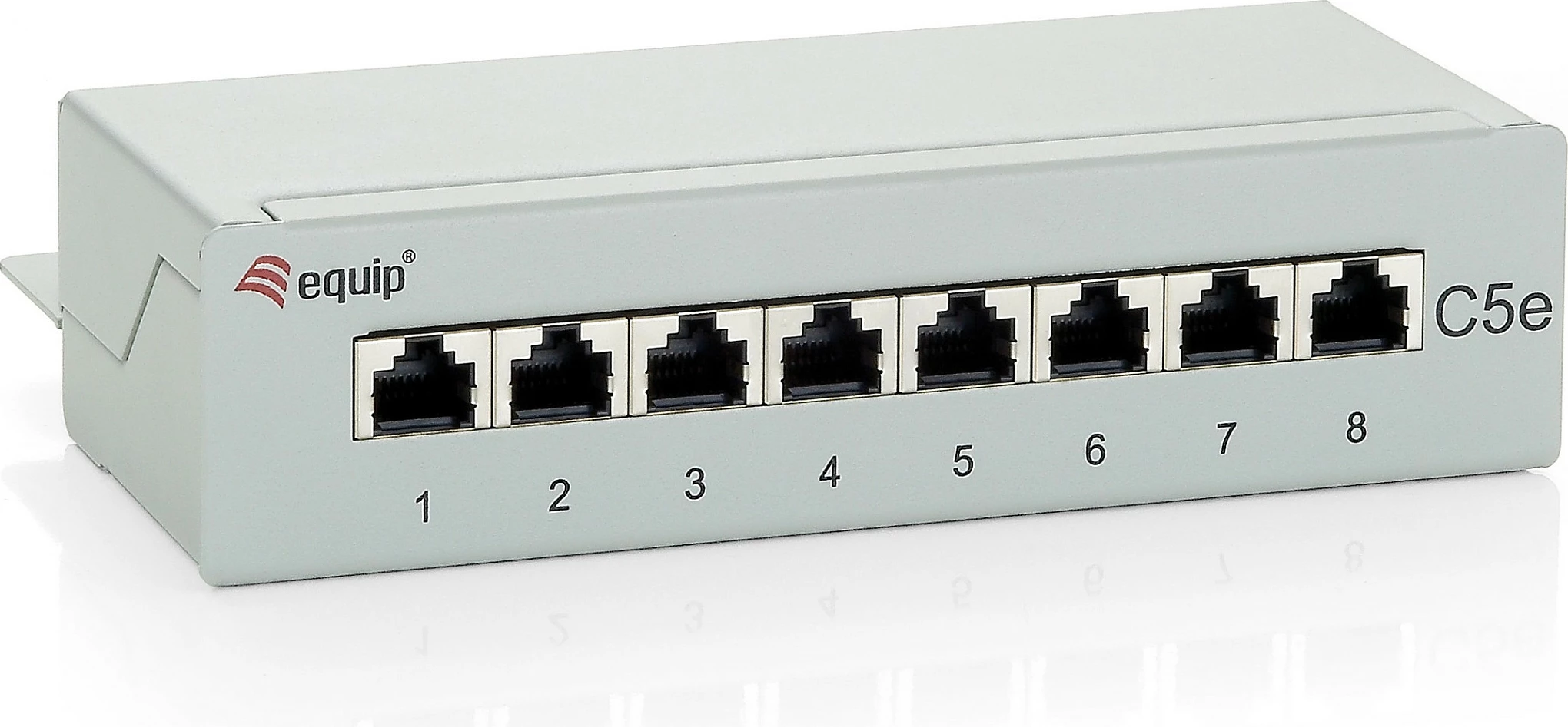 Patch panel Equip 8-port Cat5e, RJ-45, gri