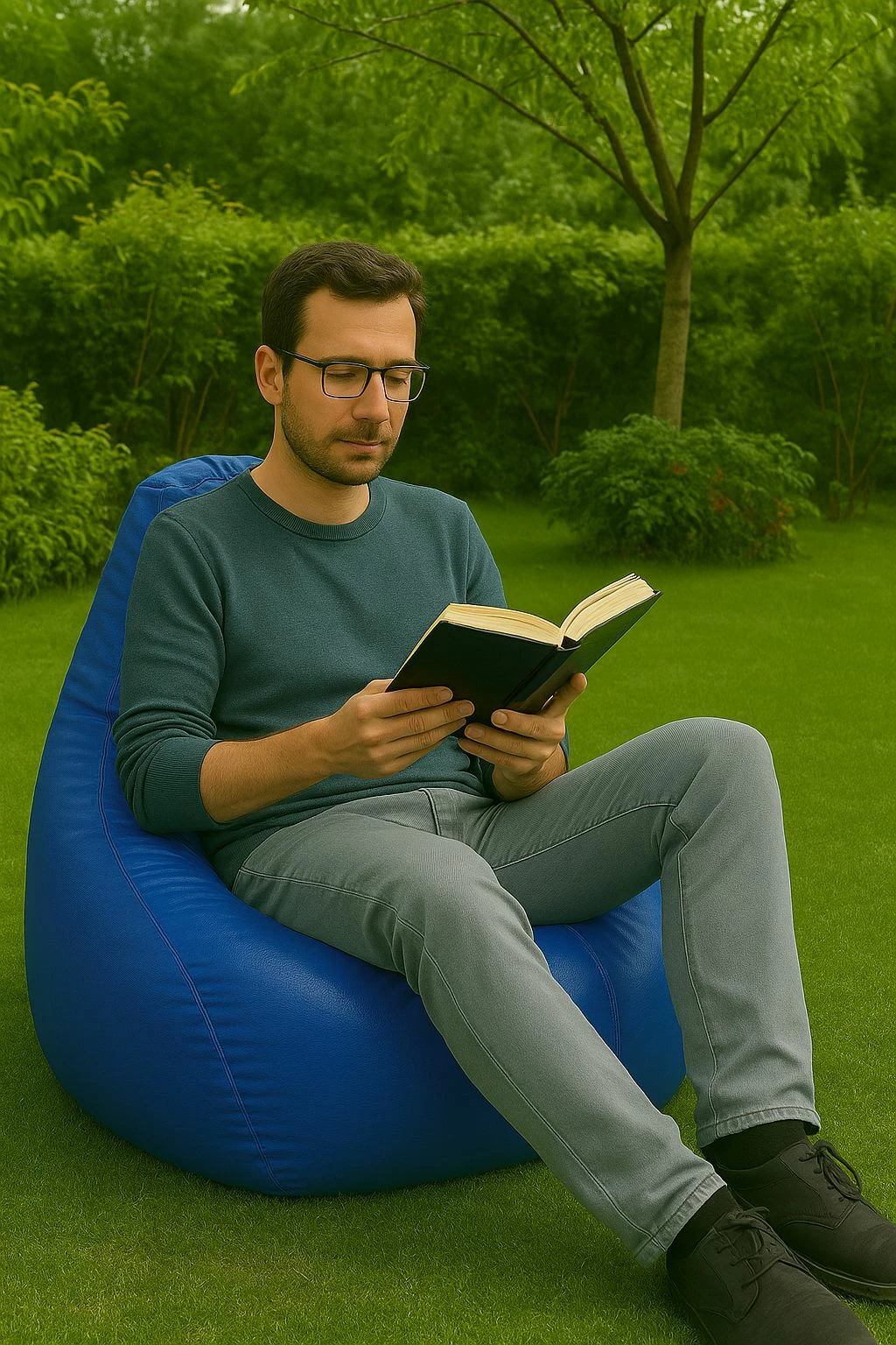 Armut i lëkurës artificiale, ngjyrë kaltër, Atelier del Sofa