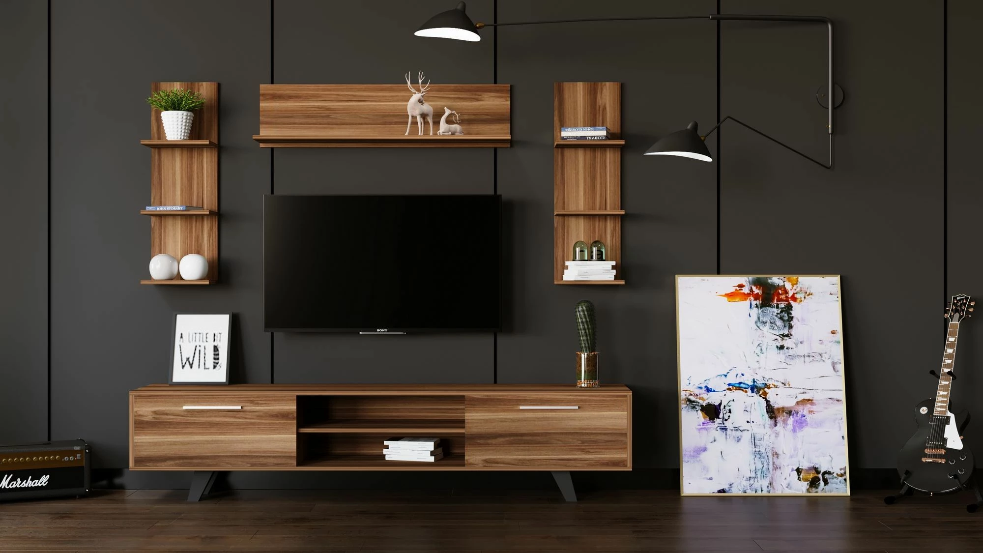 Komodë TV Skye Decor, Rb-165, ngjyrë druri
