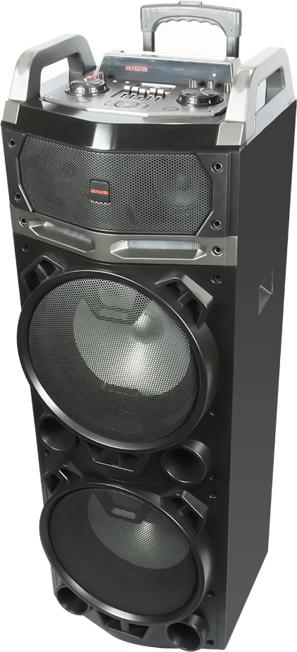 Altoparlant Bluetooth Aiwa KBTUS-900 100W RMS, LED blu, karaoke, set me 2 mikrofonë wireless, i zi