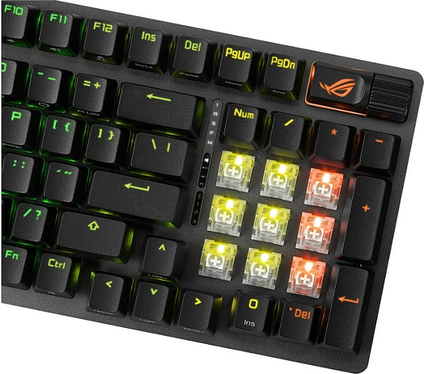 Tastierë gaming ASUS ROG Strix Scope II 96 Wireless, mekanike ROG NX Snow, AZERTY FR, RGB, me numpad, e zezë