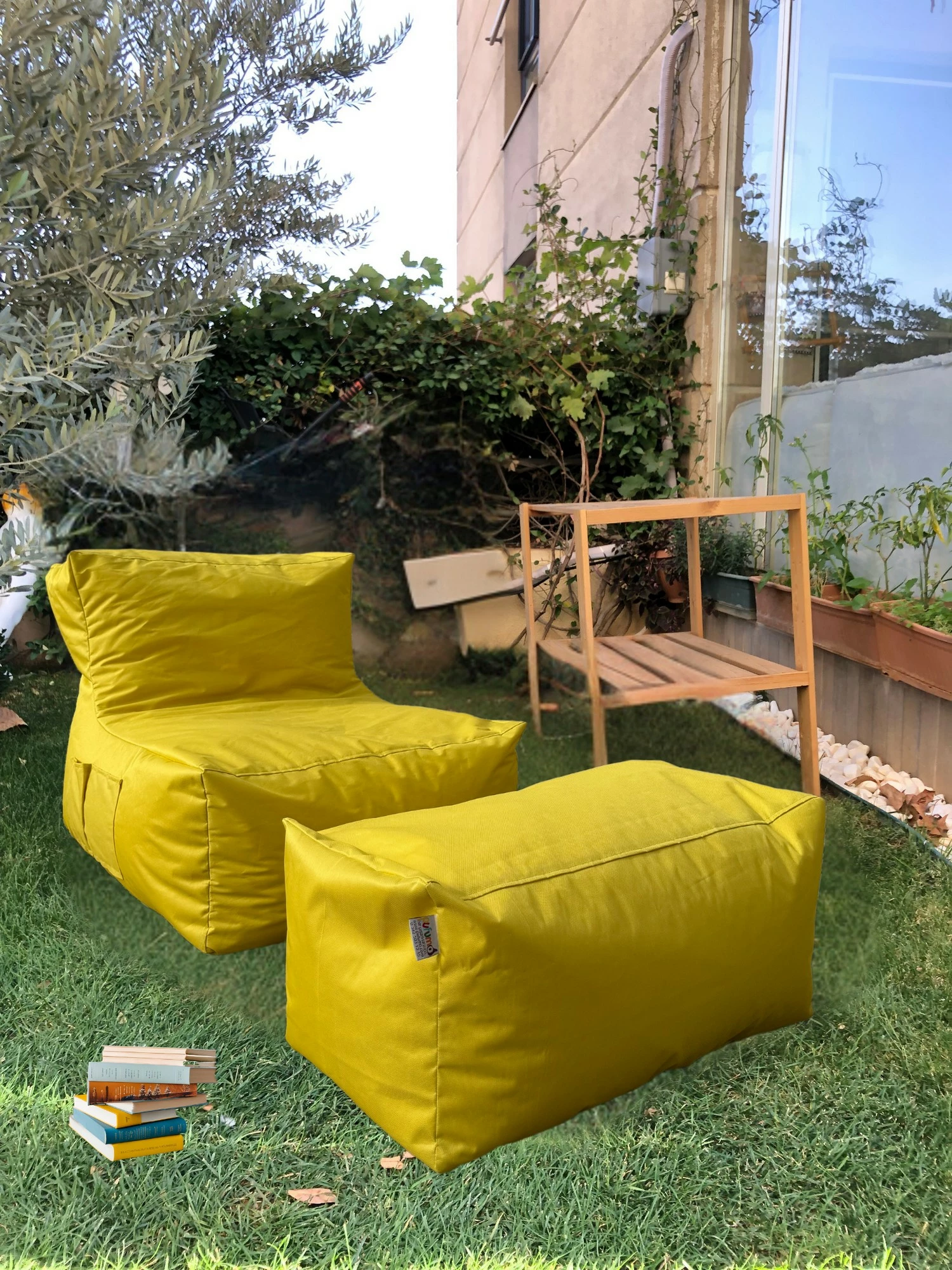 Set bean bag (2 copë), Atelier del Sofa, XXL Sedir, e verdhë
