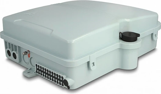Kuti shpërndarëse fiber optike DeLOCK 24-port, IP65, montim në mur, gri