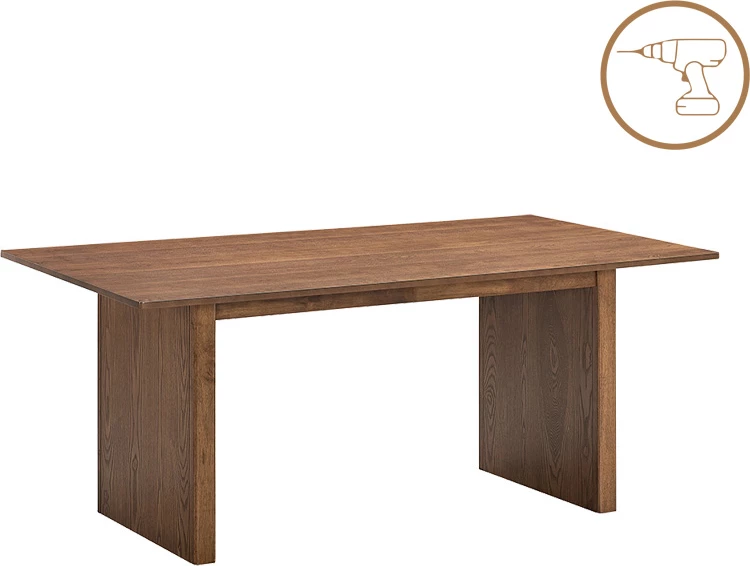 Tavolinë me karrige Eleganza-Cairo, 7 copë, MDF, ngjyrë arre, 180x99x75.8cm