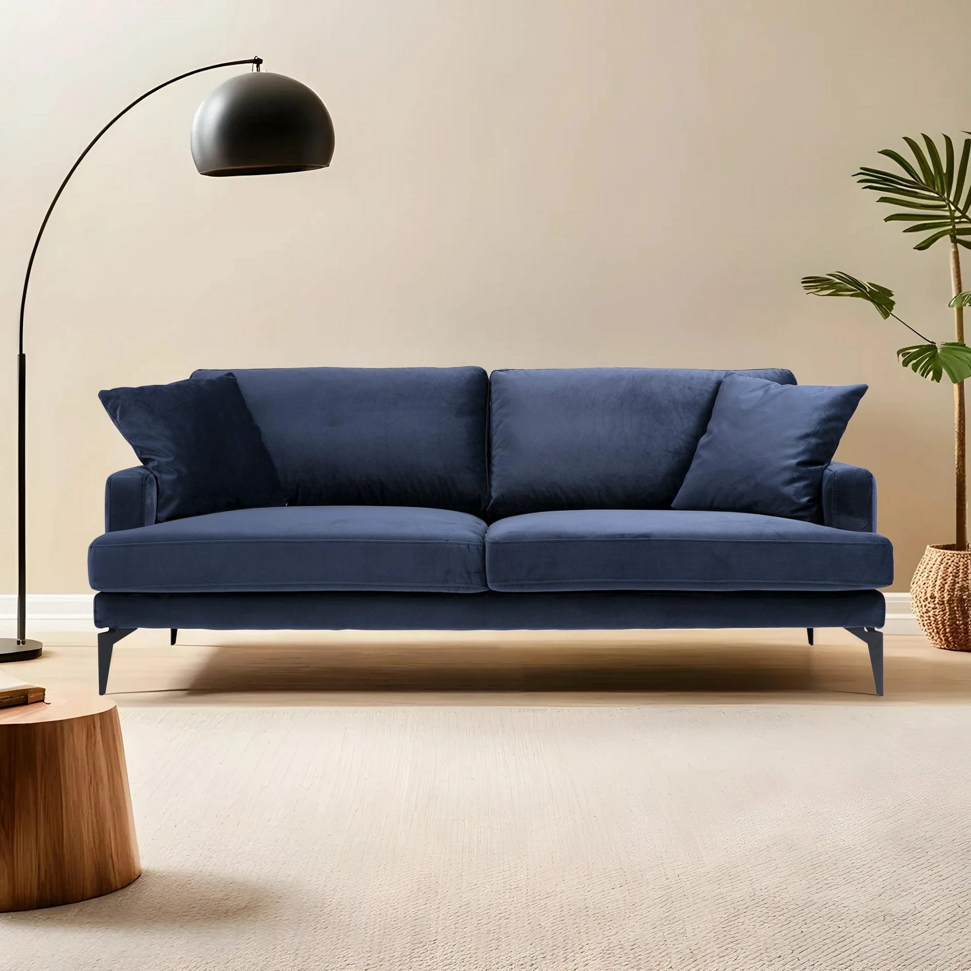 Divan treshe, ngjyrë blu e errët, Atelier del Sofa, Papira 3 vendësh
