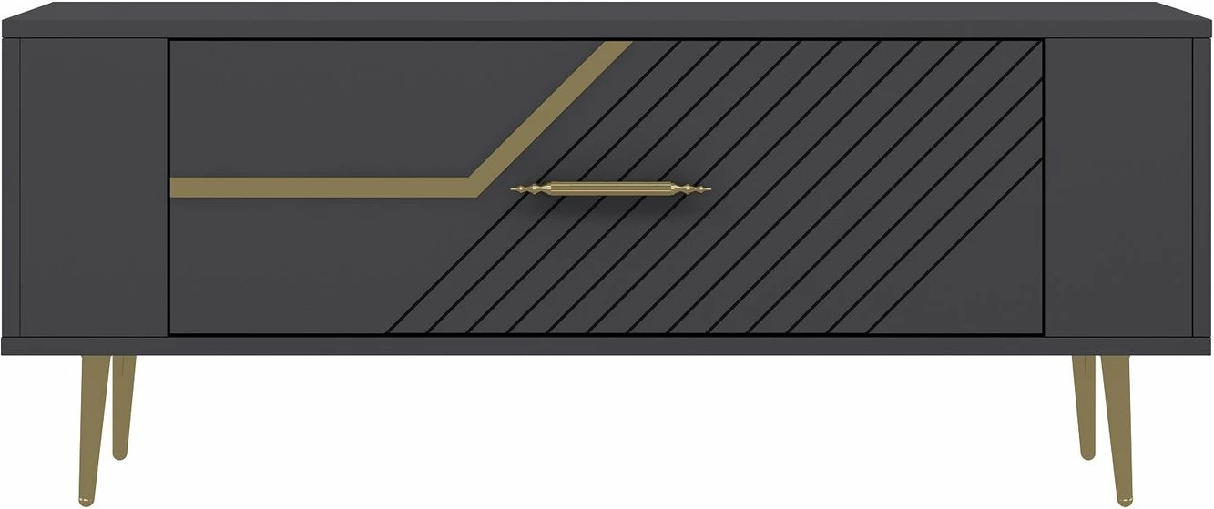 Komodë televizori Skye Decor, Retrolp5, antracit, ari