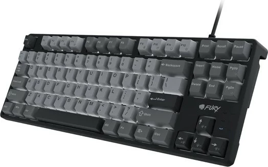 Tastierë mekanike Fury Kanabo K2, 87 taste, TKL, me dritë të bardhë, ngjyrë zi-gri