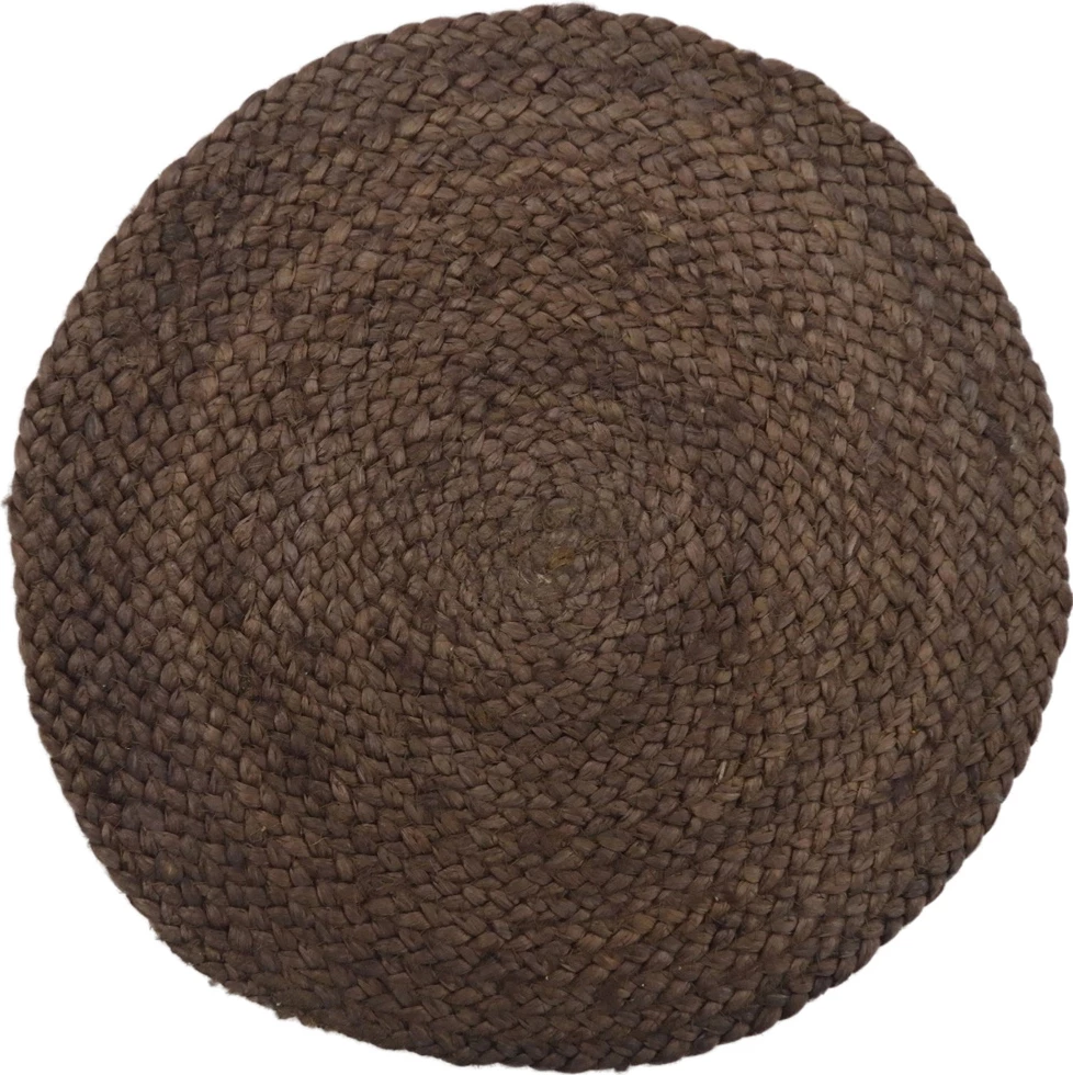 Qilim i rrumbullakët prej jute, ngjyrë kafe, 120x120cm