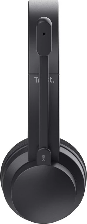 Kufje Trust Ayda, me kabllo dhe pa kabllo, Bluetooth, USB Type-C, të zeza