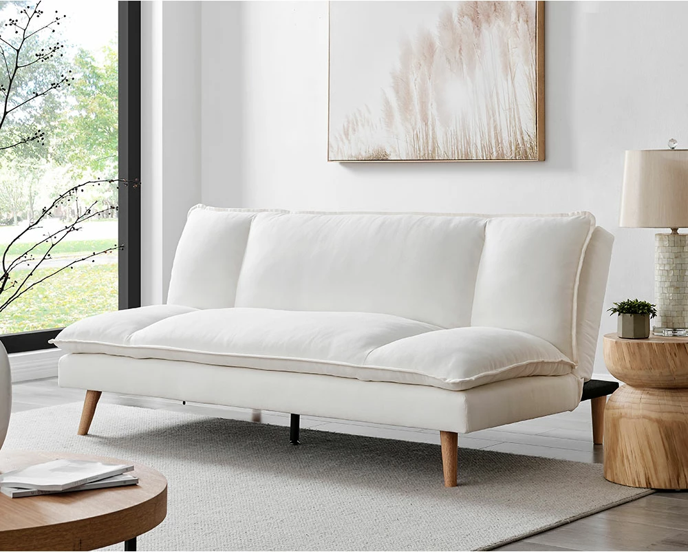 Krevati-sofë i rehatshëm, 3 vende, bezhë, 191x103x84