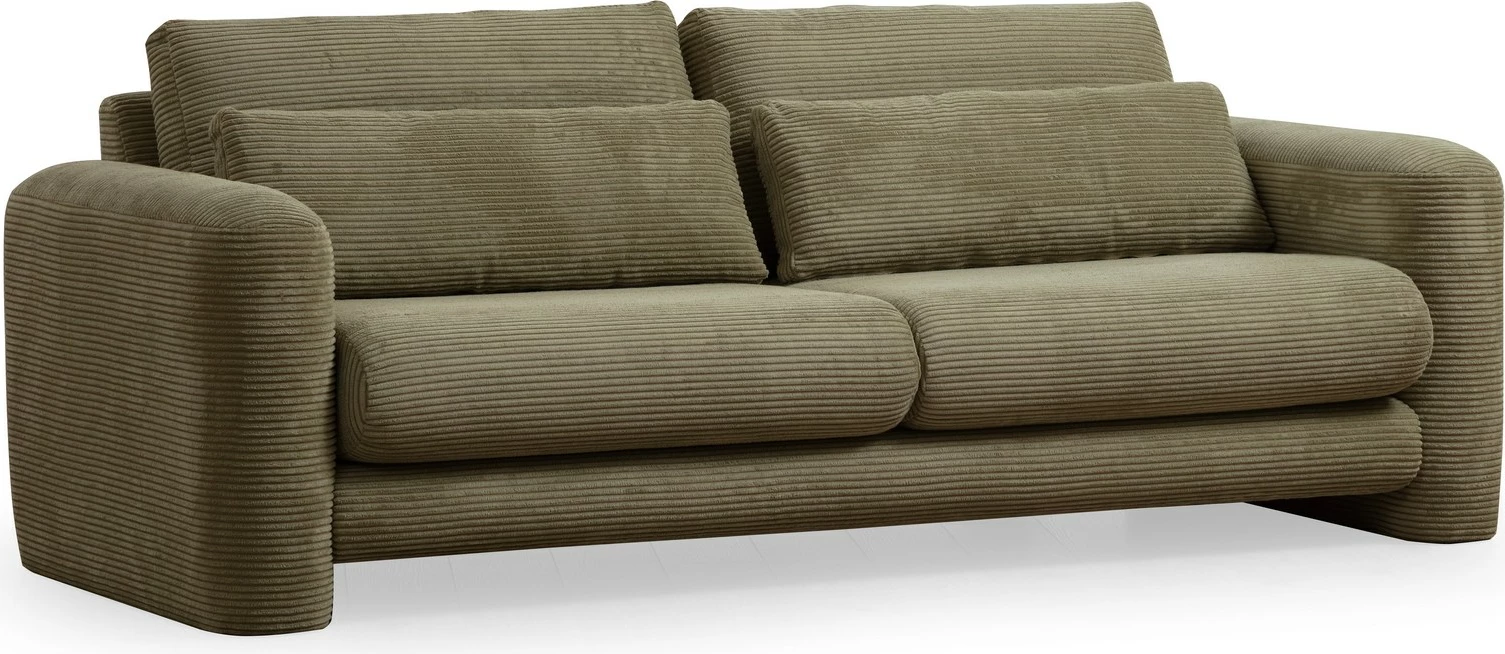 Divan treshe Atelier del Sofa, ngjyrë e gjelbër, Lily