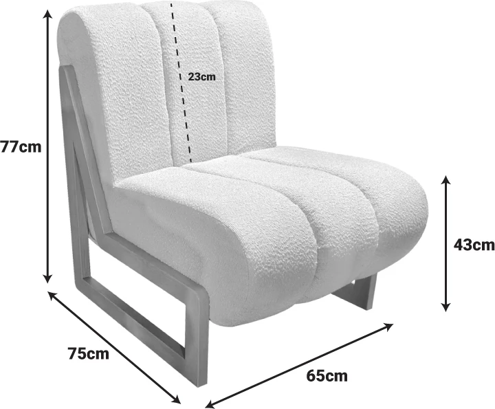 Fotel Cocoon, material i bardhë, këmbë natyrale, 65x75x77cm