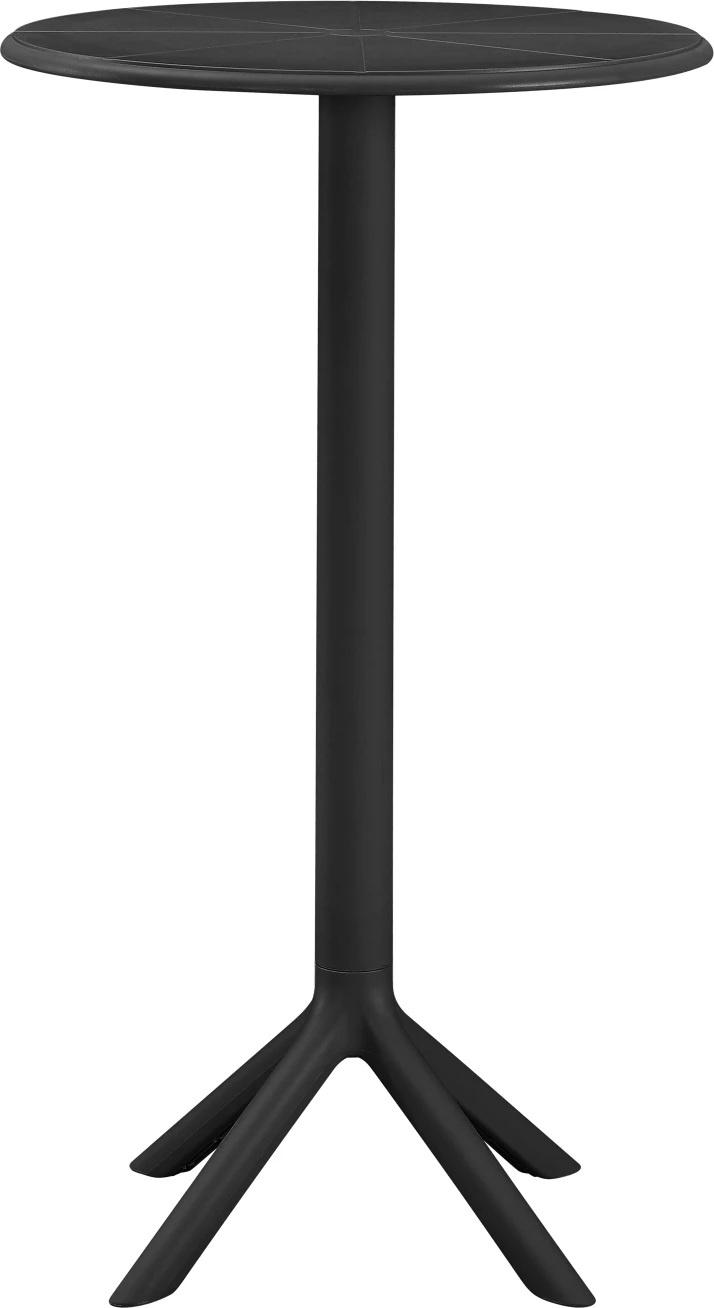 Tavolinë për bar, e rrumbullakët, TERRIN, FH6126.12, polipropilen, e zezë, Φ60x106H cm