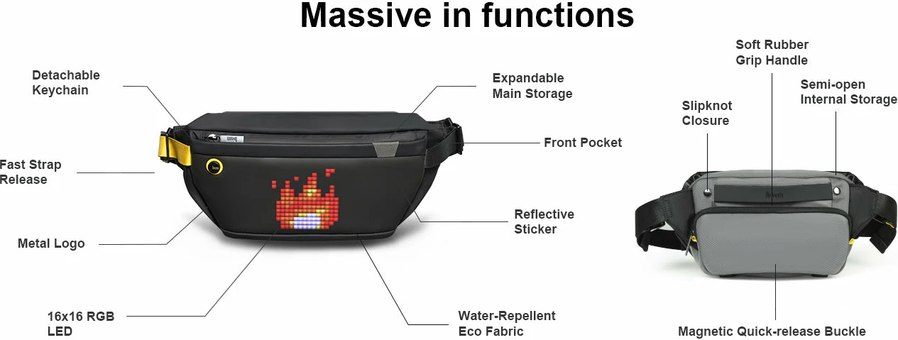 Çantë Me Ekran Led DIVOOM Pixoo slingbag