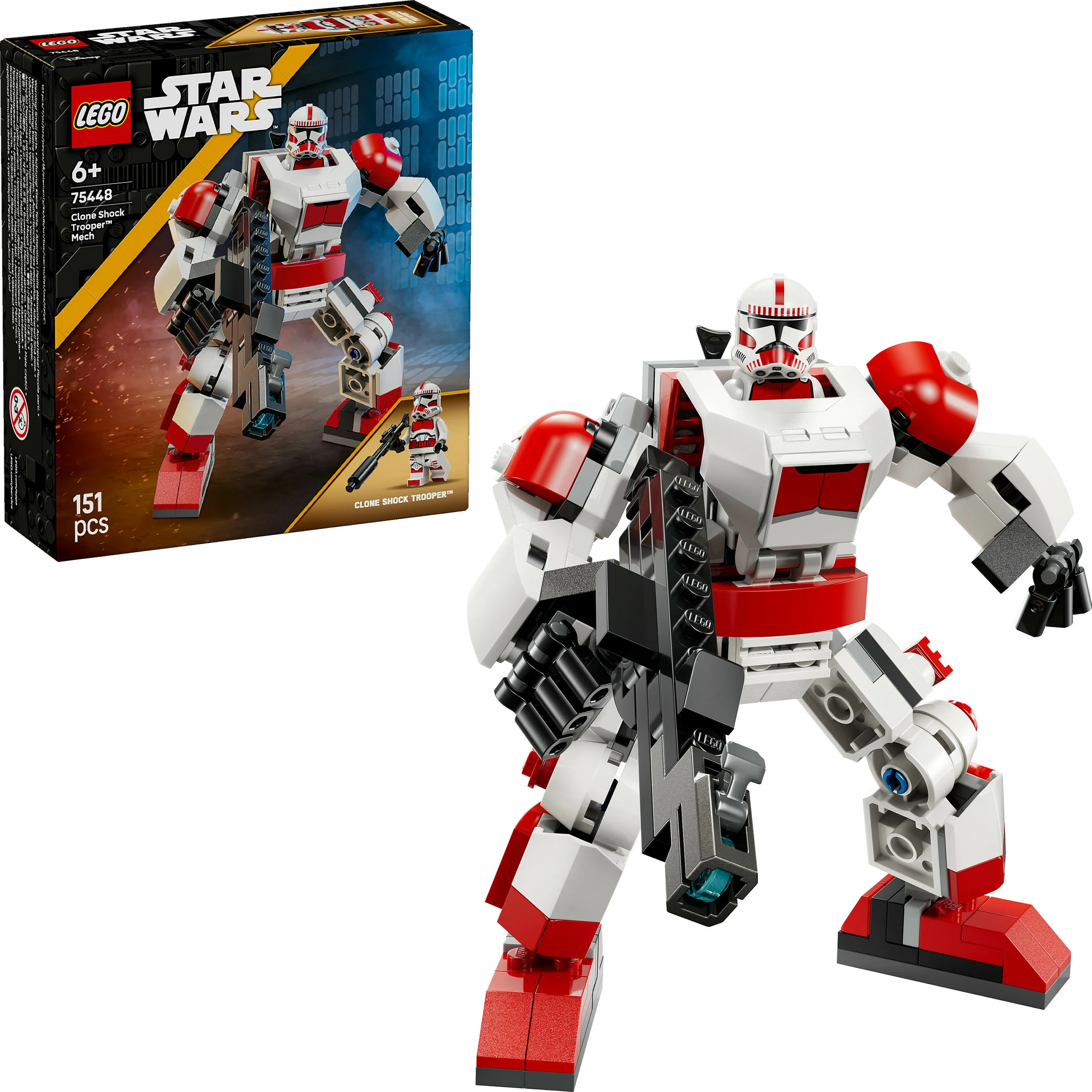 Set ndërtimi LEGO Star Wars 75448 Clone Shock Trooper Mech, 151 pjesë, shumëngjyrësh