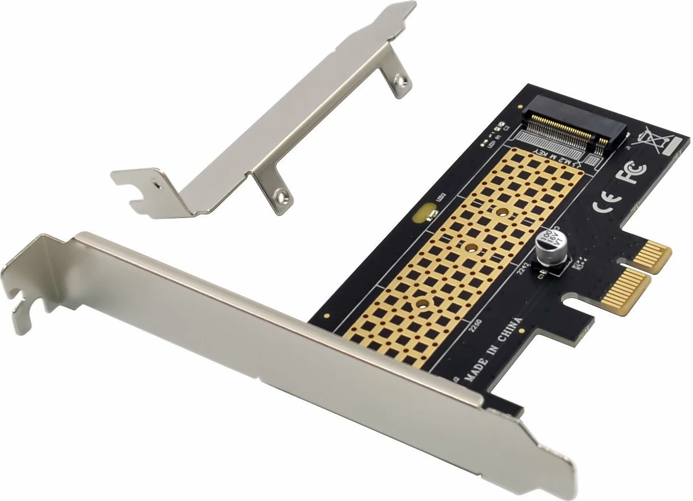 Kartë zgjerimi PCIe InLine 76660S, adapter për 1x NVMe M.2 Key M, PCIe x1, me braket standard dhe low-profile