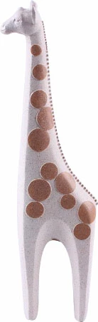 Dekor gjirafë, polirezine, e bardhë-kafe, 14x9x43cm