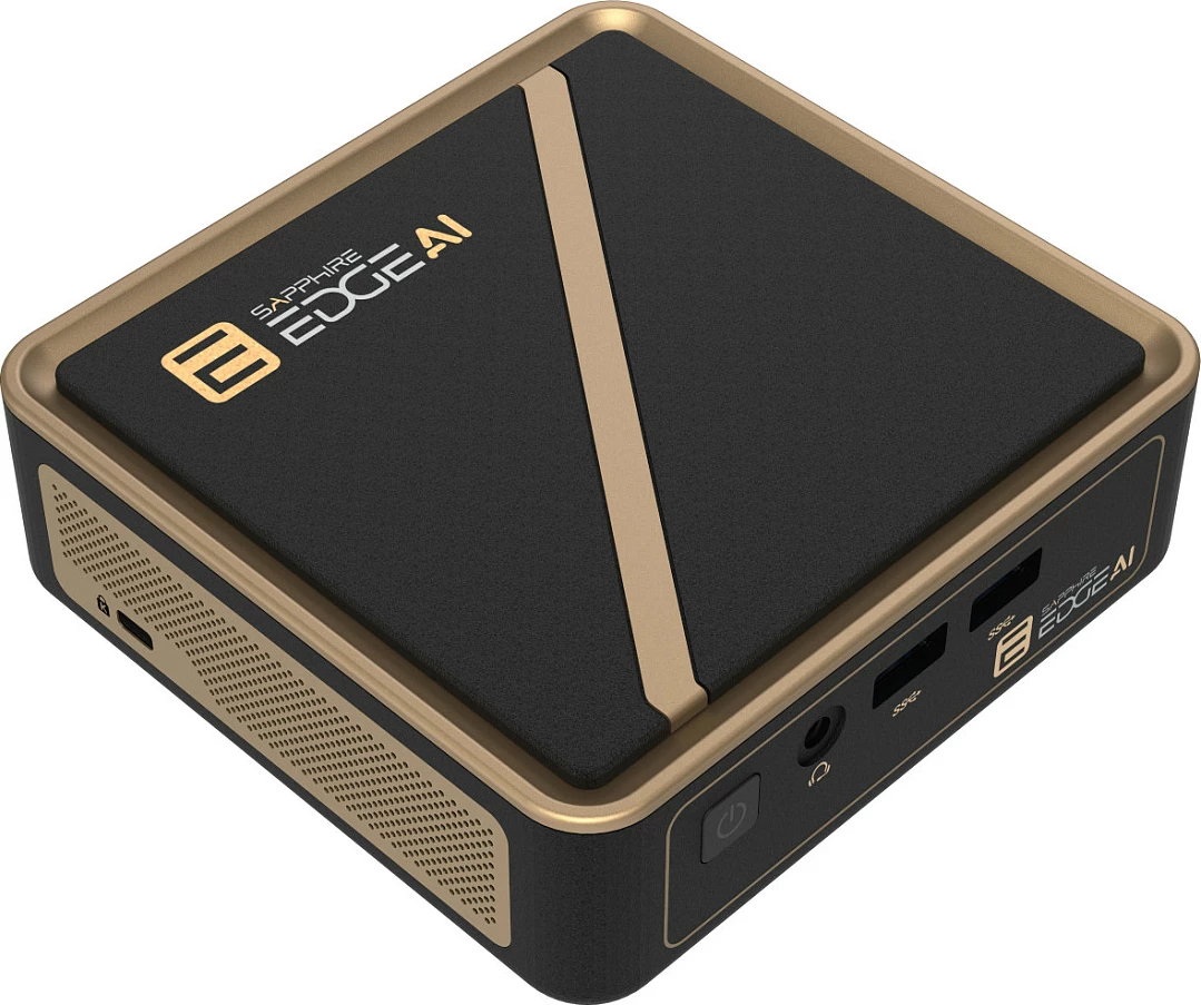 Kompjuter Mini PC barebone Sapphire EDGE AI 370, Ryzen AI 300, Radeon 890M, HDMI 2.1, VESA, i zi/ari