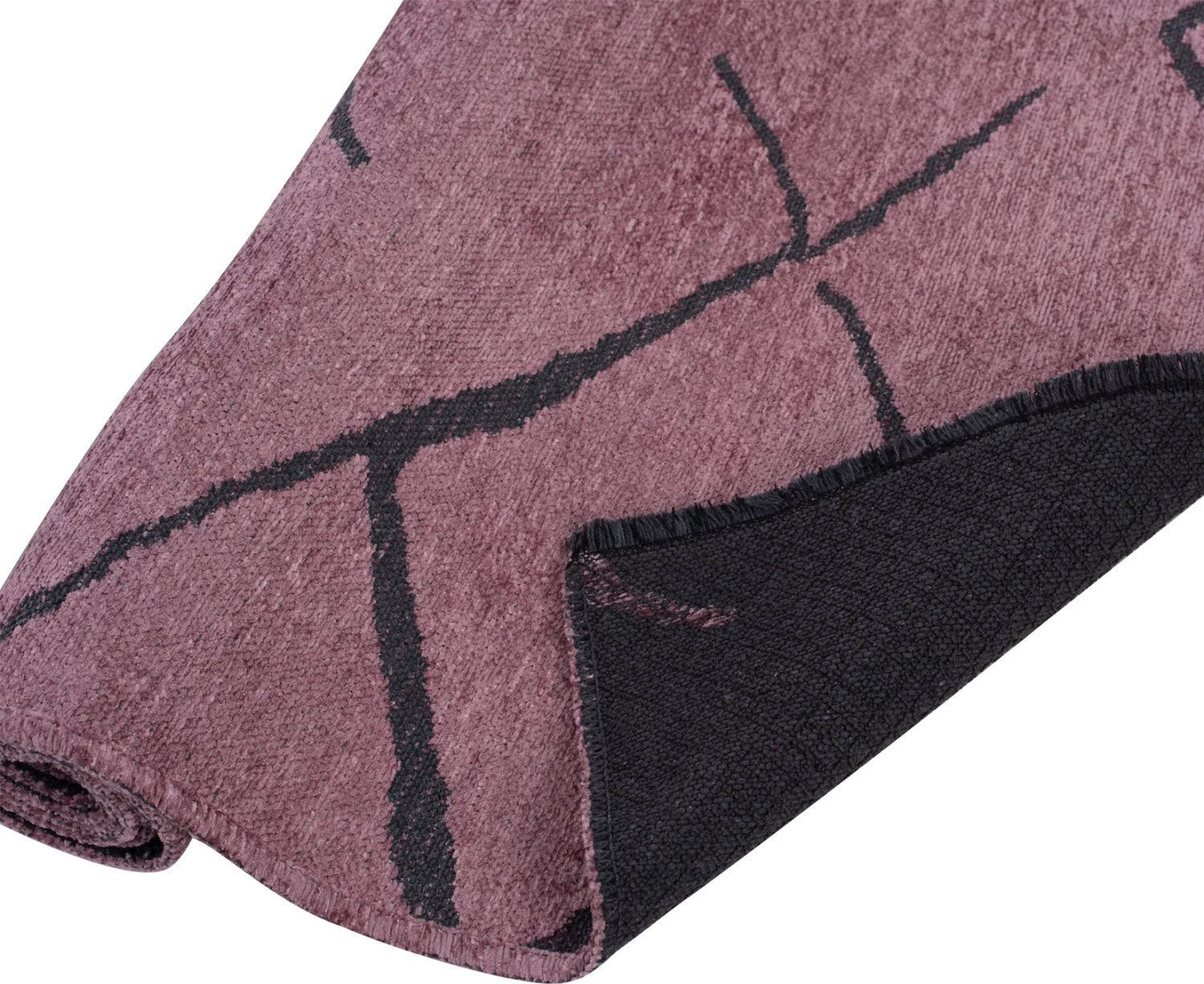 Tapet modern, ngjyrë rozë e zbehtë me vija të zeza, FH7674.06, 160x230 cm