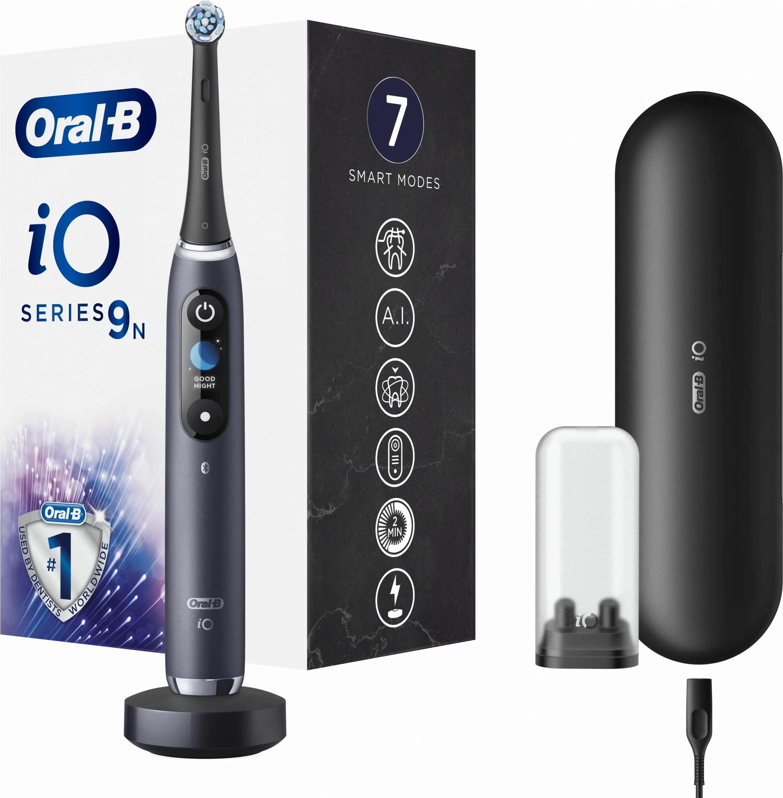 Furçë dhëmbësh elektrike Oral-B iO Series 9n, 7 modalitete, Bluetooth, e zezë