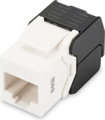 Modul Keystone RJ45 Digitus DN-93502, Cat 5e, UTP, pa vegla, bardhë/zi